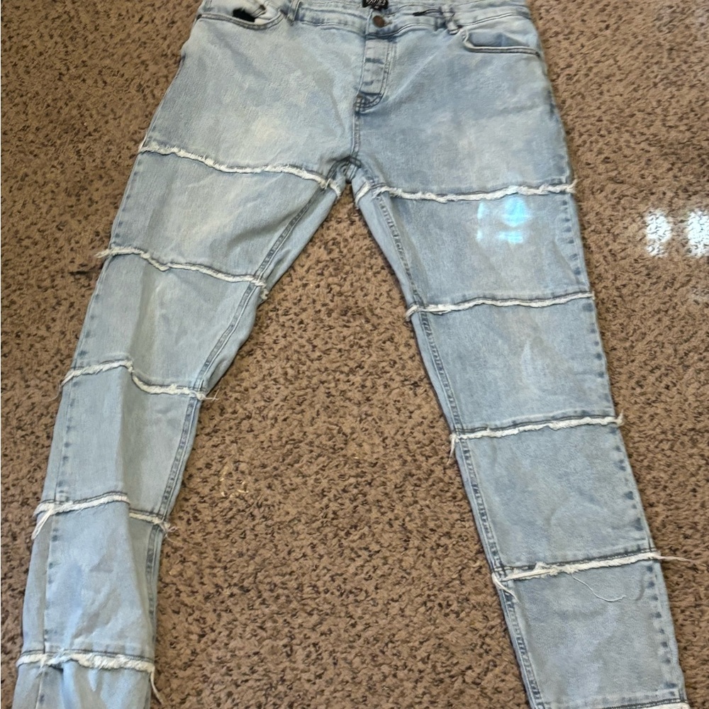 Stylish Light Blue Distressed Men Jeans